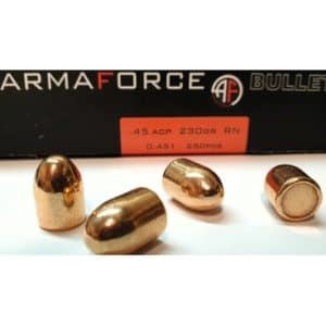 Ogives ARMA FORCE 45-230grs RN Cuivrées