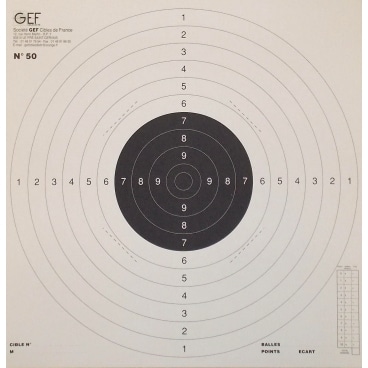 Cibles 25 et 50m pist 53×53